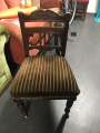 Dark brown velvet dark wood chair