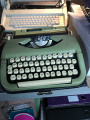 Green typewriter