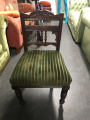 Dark green velvet dark wood chair - This is a set of three