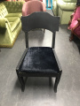 Black velvet black wooden chair