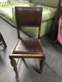 Brown leather wooden chair