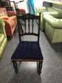 Blue canvas dark wooden chair