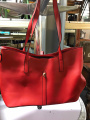 Bright red handbag