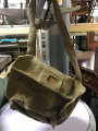 Dark green canvas shoulder bag