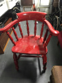 Red wooden chair