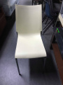 White leather dining chair