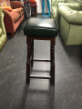 Green leather stool