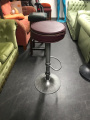 Maroon leather stool - This is a set of two