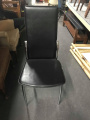 Black leather dining chair - This is a set of two