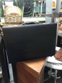 Black leather briefcase