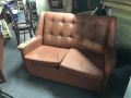 Brown leather sofa