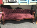 Maroon velvet chaise lounge