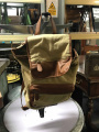 Brown canvas backpack