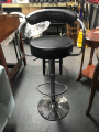 Black leather stool