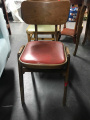 Red leather and wood chair