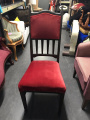 Red velvet dark wood chair