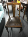 Brown leather dining chair