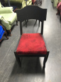 Red fabric black wood chair